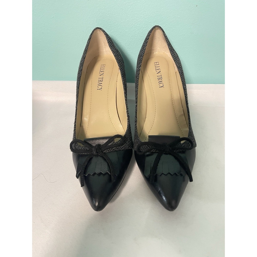 Ellen Tracy‎ Womens Hellie Slate/Black Pumps Shoes 6.5 M